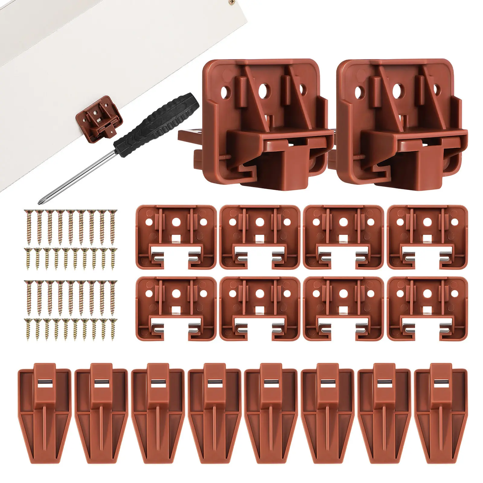 1Set Sturdy Plastic Drawer Slides Stable Smooth Operation Dresser Kitchen Cabinet Drawer Guides Replacement Hardware