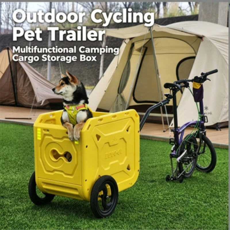 ZONGYAN Bike Trailer Multi Purpose Foldable Storage Box For Cycling Camping Pet Transport Outdoor Cargo Trolley storage box