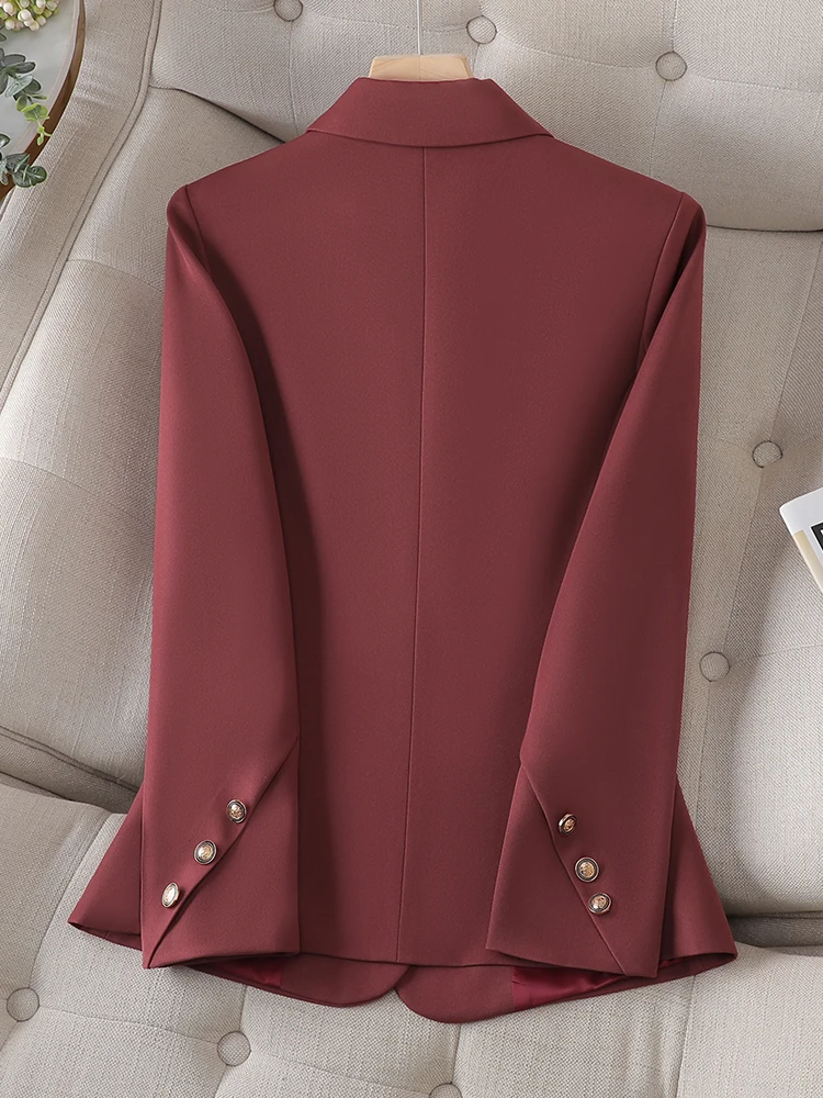 Solid Blazers for Women 2023 Fashion Notched Single Breasted Coats Office Ladies Vintage Elegant Casual Slim Jacket Blazers