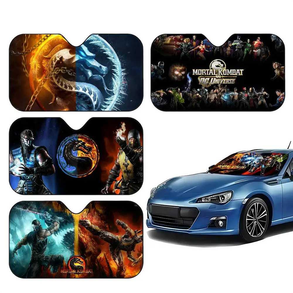M-Mortal Kombat شخصية سيارة ظلة سيارة ظلة يغطي غطاء الزجاج الأمامي العالمي للطي قناع