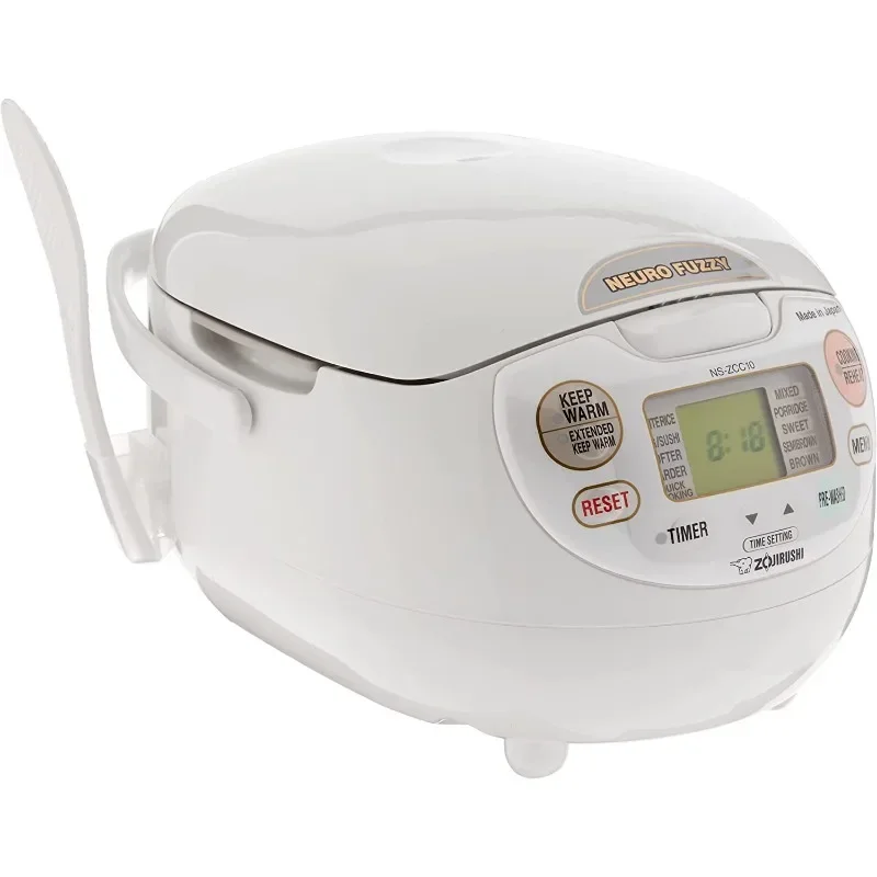 Zojirushi NS-ZCC10 Neuro Fuzzy Cooker, 5.5-Cup uncooked rice / 1L, White