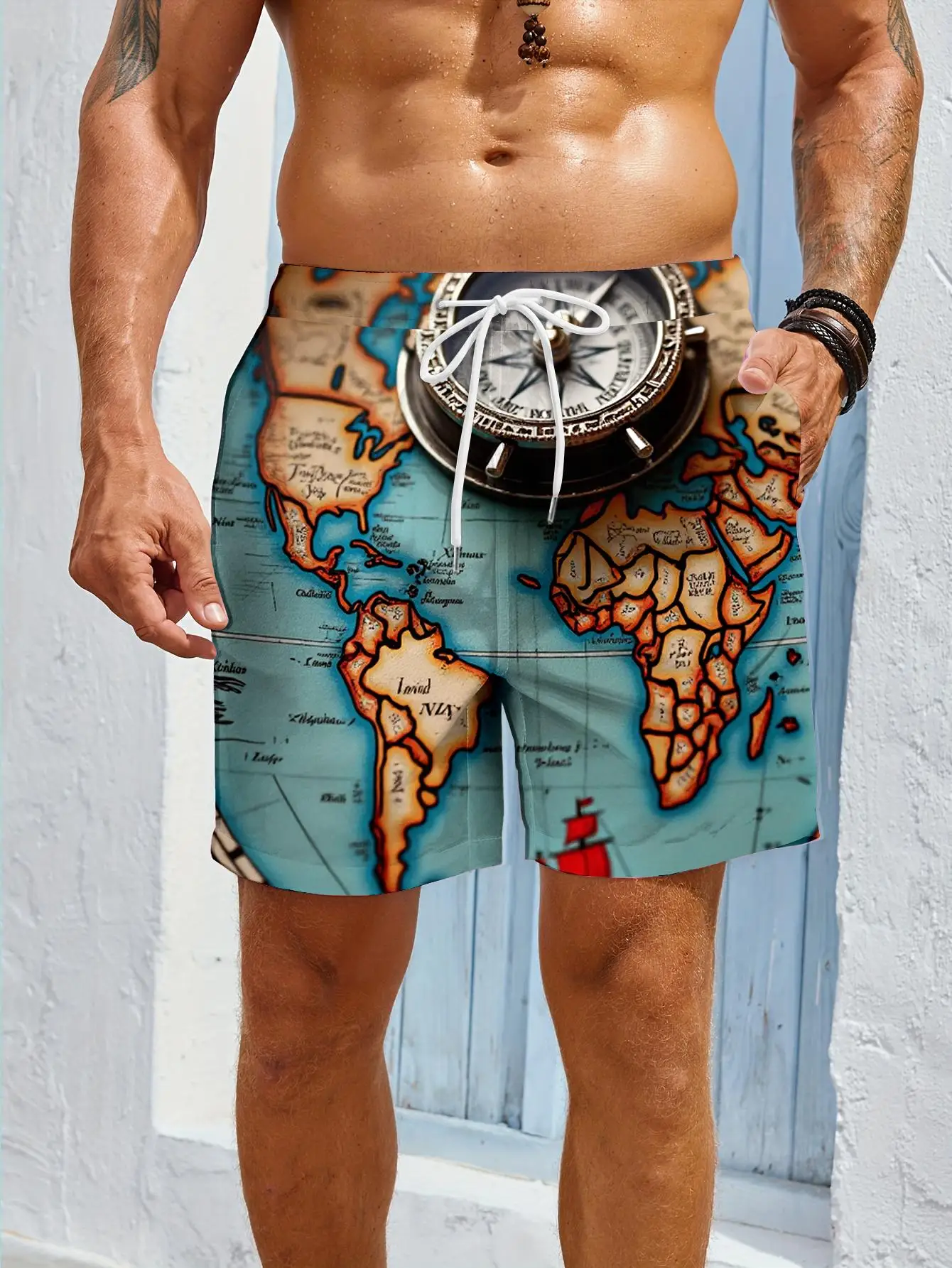 

1pcs Men's Short swim trunks2026 Summer 3D Printed Short sleeve y2k clothes Breathable running Quick drying Polyester
