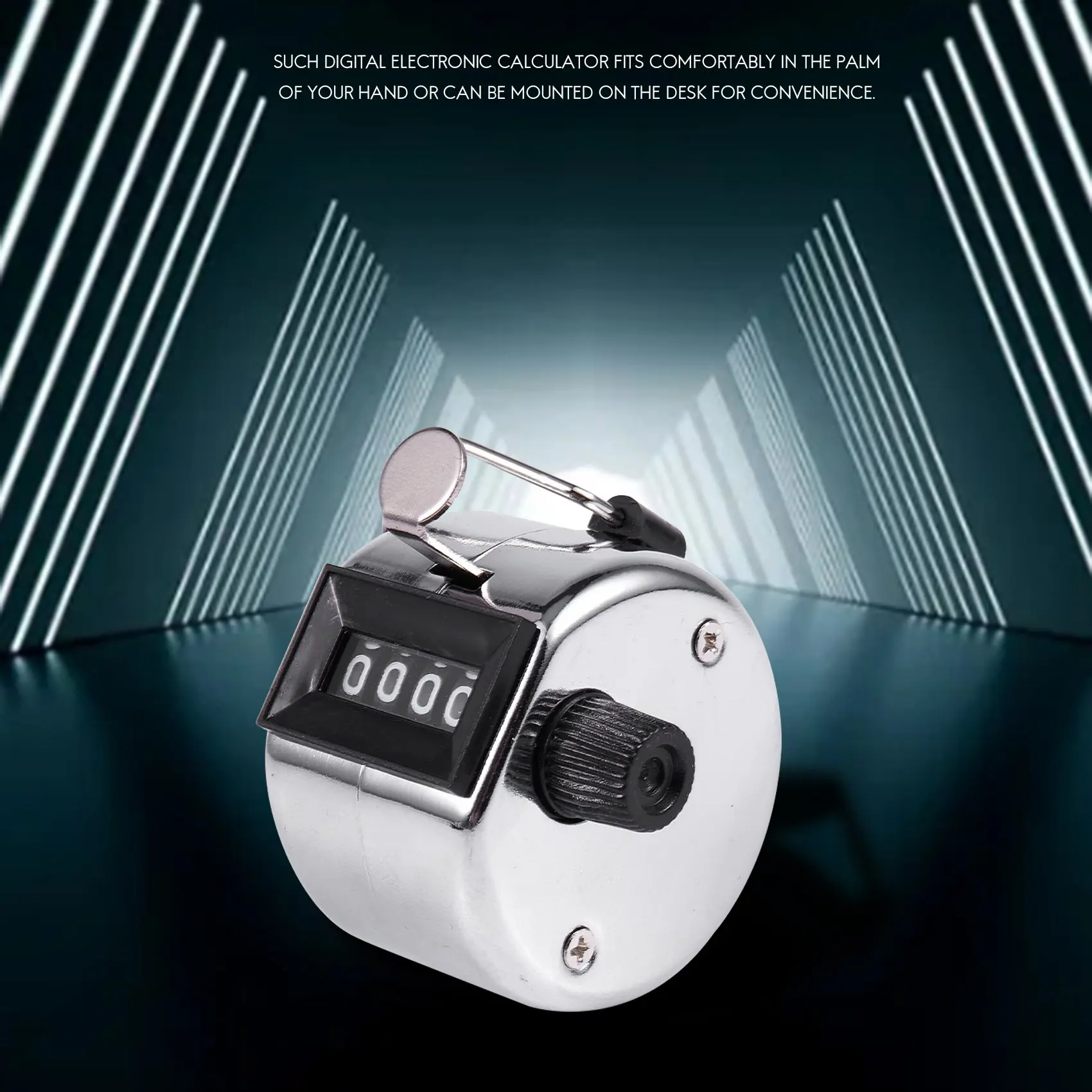 4-stellige Nummer Clicker Golf Hand Tally Click Counter Silber