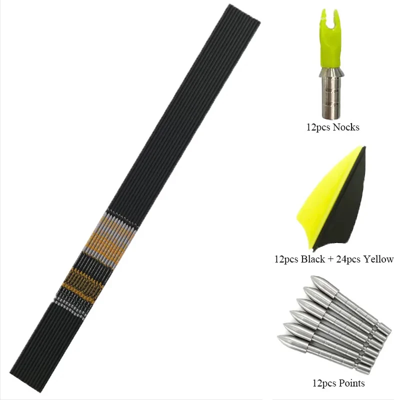 

Spine350 400 450 600 700 800 900 ID4.2mm 30.5inch Arrow Shafts Vanes Points Arhcery Accessories for Recurve Bow LongBow Hunting