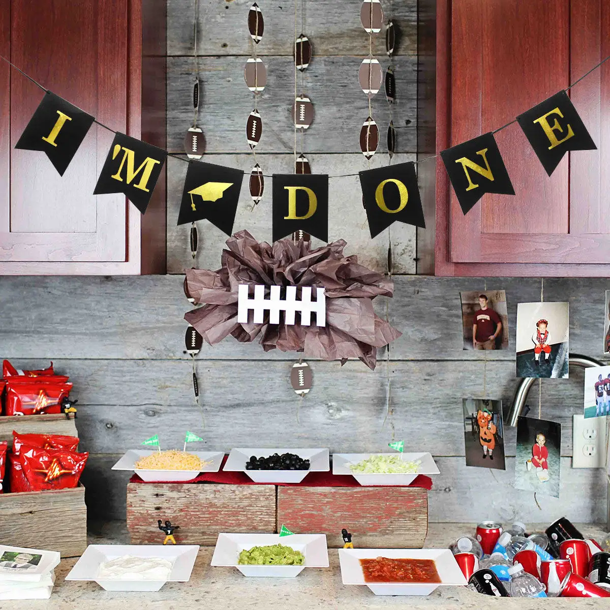 2.5m I'm Done Doctoral Graduation Banner Premium Paper Hanging Decor for Graduate Student Party Photo Shoot Celebration Theme