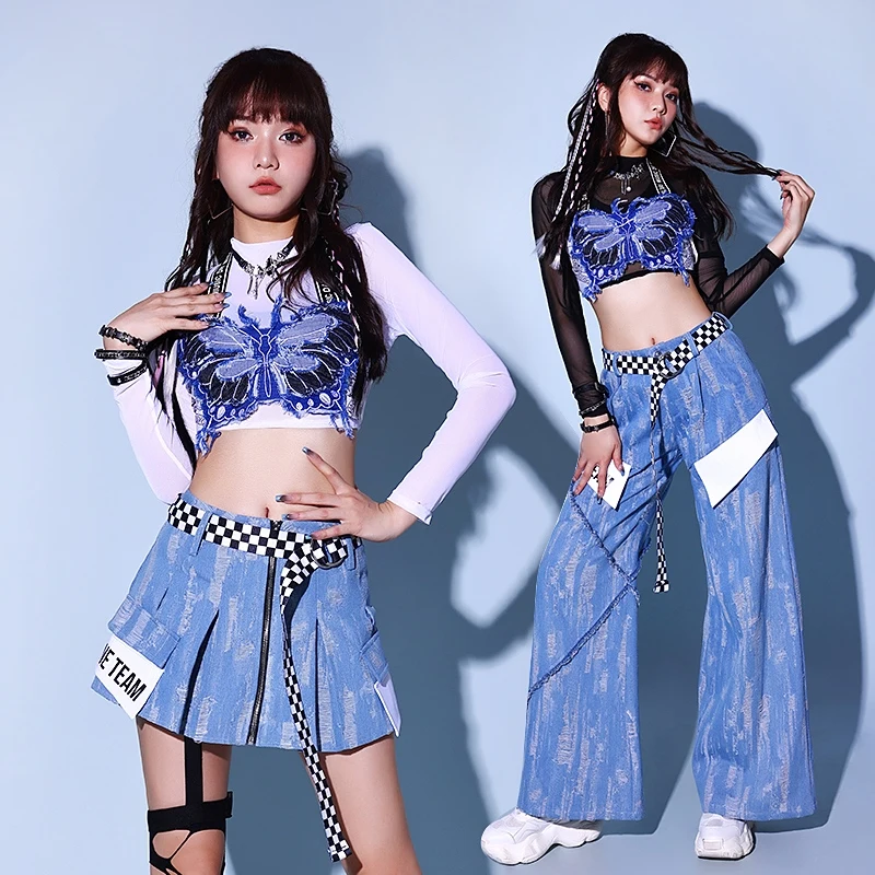 2024 Nowy chiński styl Hip Hop Street Dance Set Sexy K-POP Jazz Dance Costume Female Modern Dance DS Performance Dress XH1092