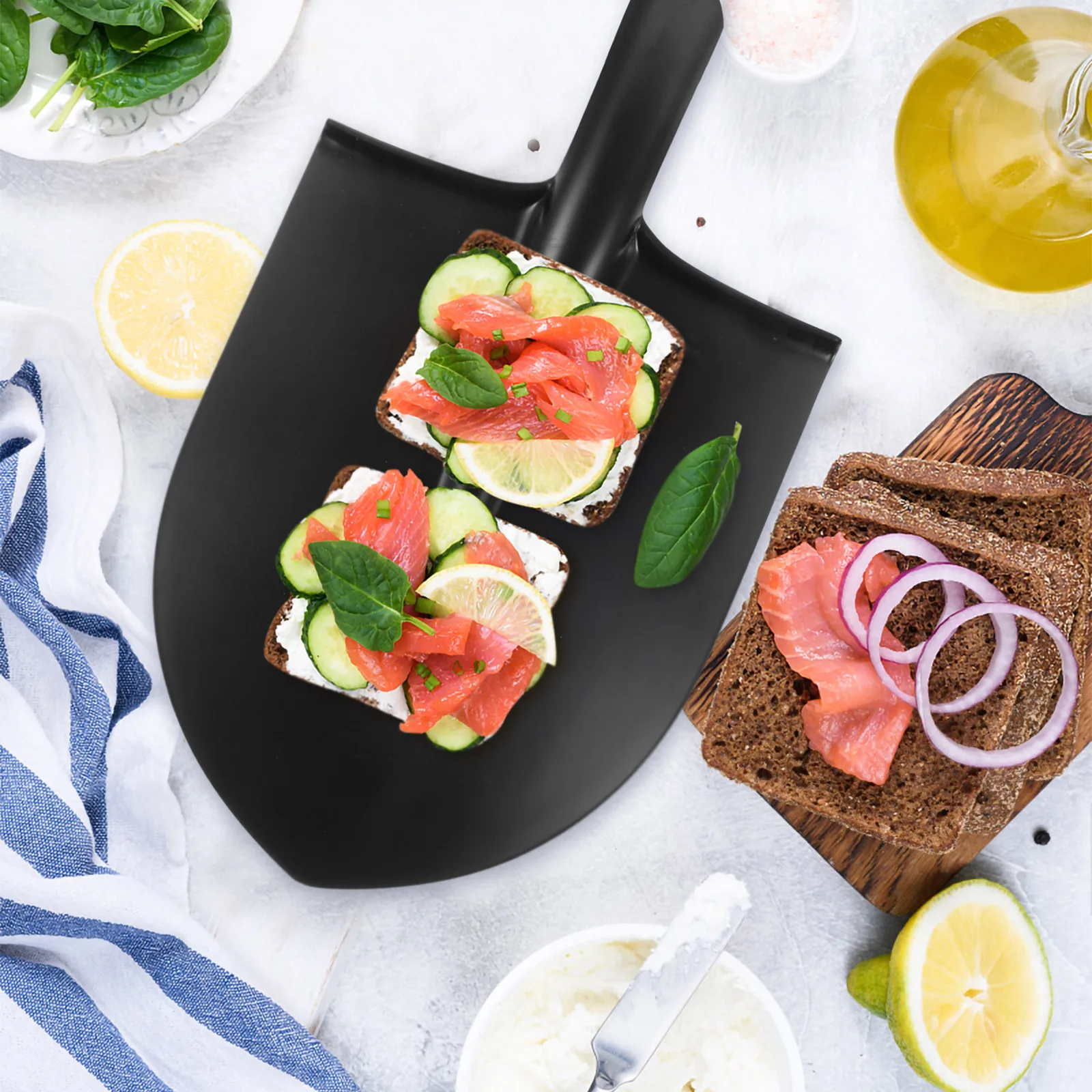 

BBQ Grill Plate Outdoor Barbecue Tray Melamine Durable H Clean Steak Vegetables Chicken Shrimp Fish Flat Cooking