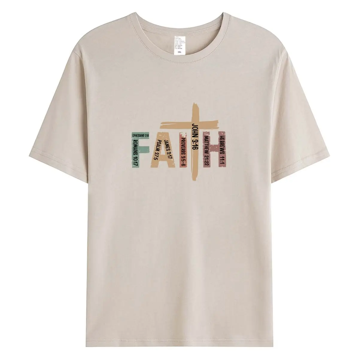 Camisetas de verano para mujer, Camiseta 100% de algodón, nueva camiseta gráfica de fe 2026, camiseta de manga corta para mujer, ropa para mujer, Tops de gran tamaño