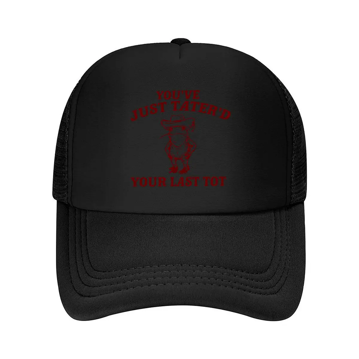 Youve Just Taterd Your Last Tot Cowboy Frog Illustration Mesh Baseball Cap Hip Hop