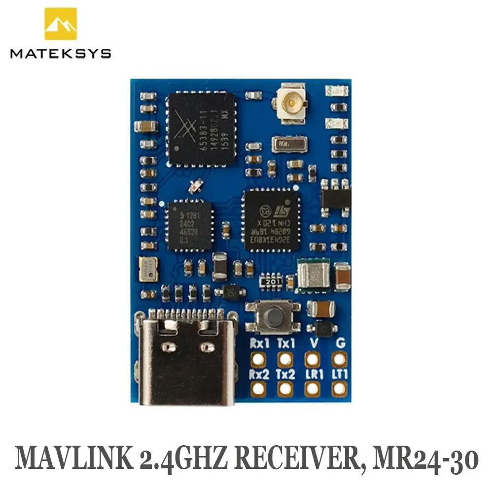 

MATEKY Mateksys MR24-30 2.4G Receiver mLRS MAVLink 2.4GHZ RECEIVER LoRa 30 dBm RF Power RX For RC FPV Long Range Drones