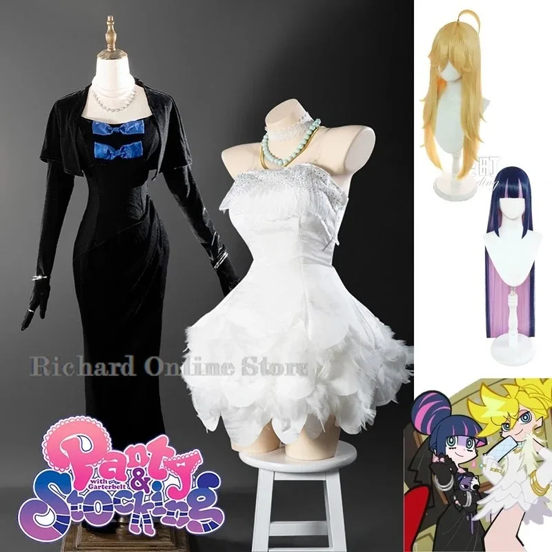 CyAnime Panty Stocking Anarchy Cosplay Costume Lolita Fancy Evening Dress Casinos Velvet Gown Halloween Party Clothes Dress up
