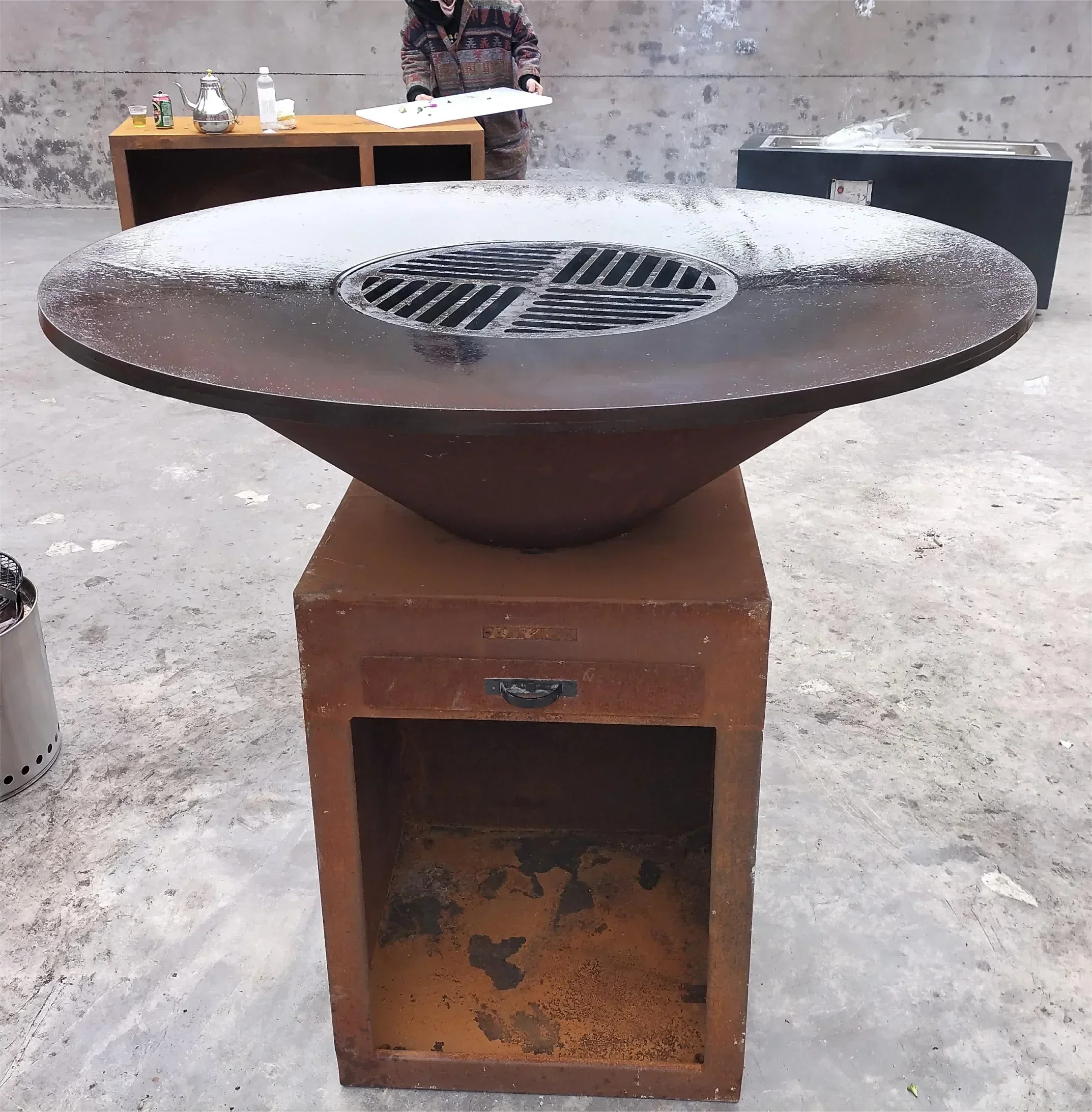 متميز حرق الخشب التجاري شواء موقد الفحم شواية باربيكيو في الهواء الطلق