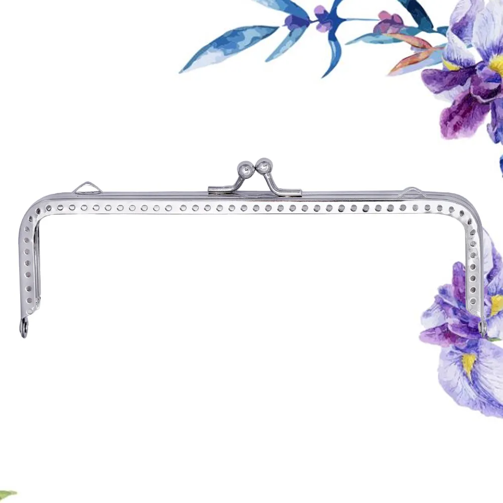 6.5cm Square Surface Iron Purse Frame Silver Beads Rust-Resistant Lock for Handbag Coin Purse DIY Making Accessories