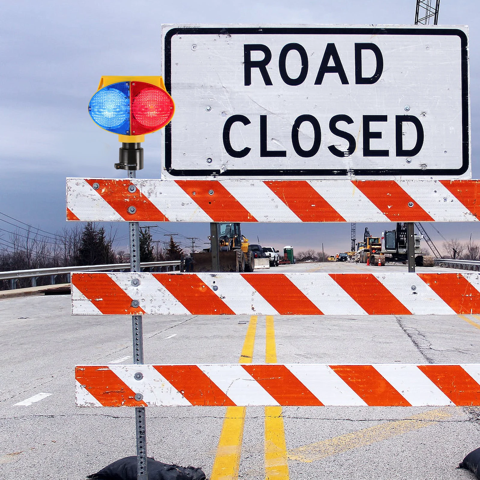 

Solar Powered Strobe Barricade Light Clamp Style High Brightness Outdoor Roadside Safety Warning Light Outdoor Solar Lights