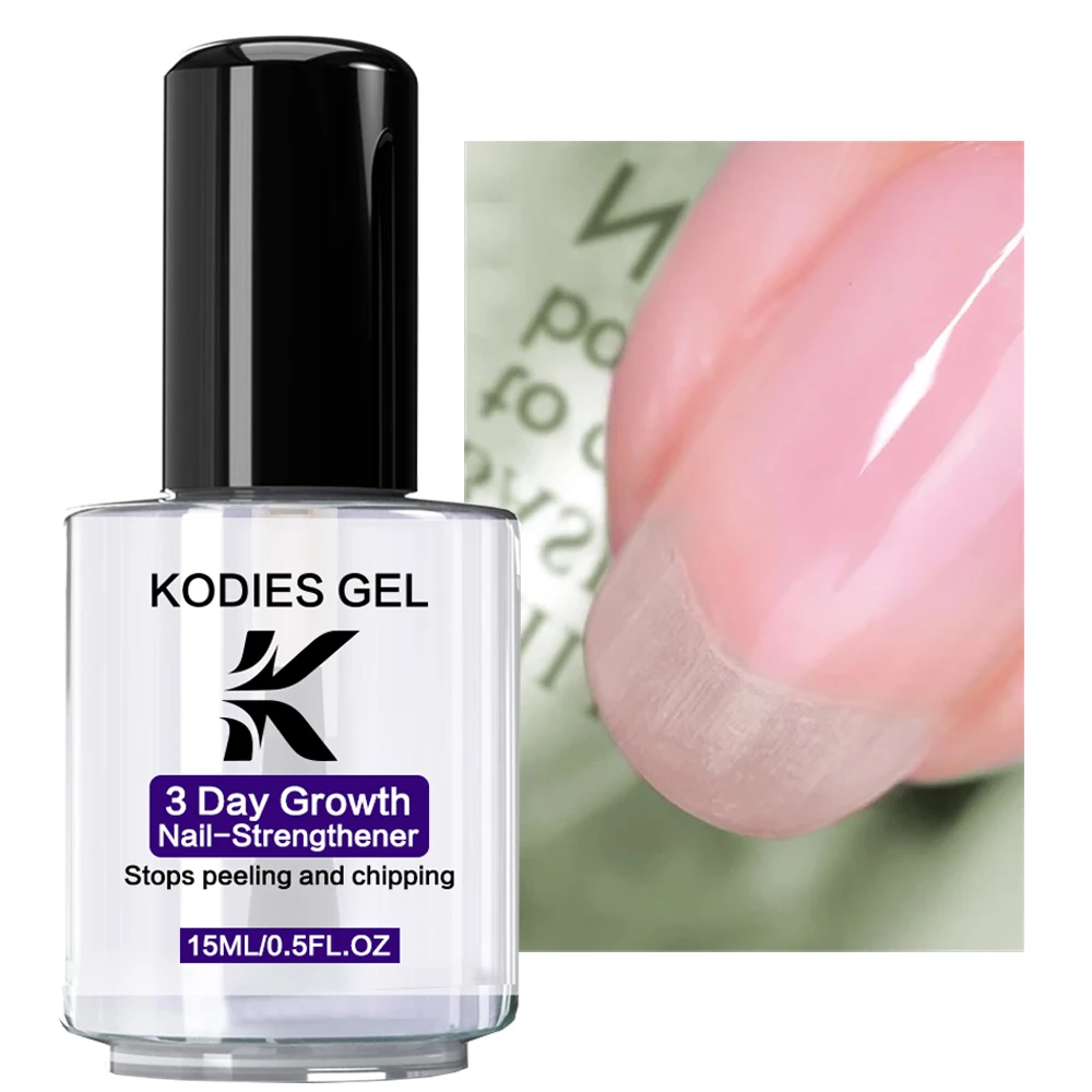 KODIES GEL 3-dniowy wzmacniacz wzrostu paznokci do naprawy paznokci Formuła keratynowa Top Coat Szybkoschnący Super Shine Finish Utwardzacz do paznokci
