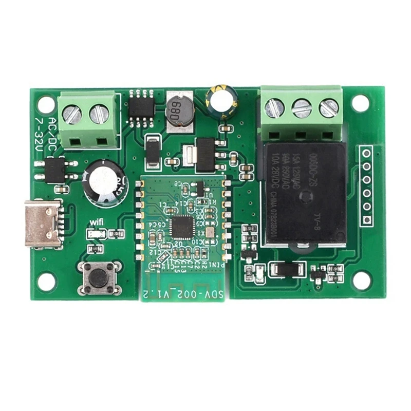 

Новый-Ewelink Smart USB DC 7-32 В одноканальный Bluetooth WIFI Inching самоблокирующийся беспроводной модуль релейного переключателя для умного дома