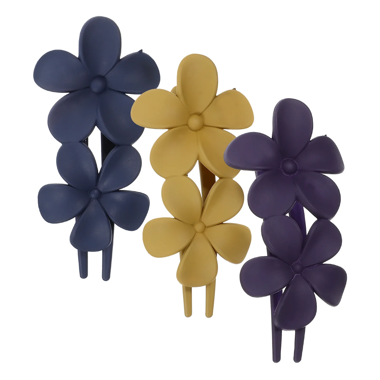 3 قطع من مشابك الشعر على شكل زهرة، مشابك على شكل زهرة لحجم الشعر السميك الطويل، تستخدم مشابك الزهور للنساء