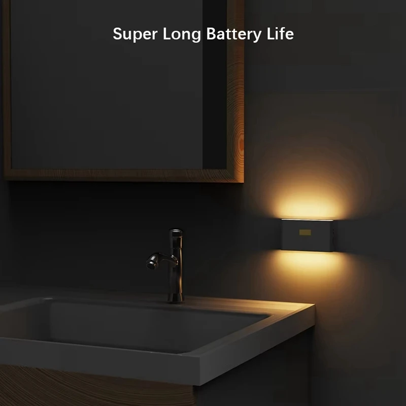 AB09-Ricaricabile LED Sensore intelligente Luce notturna Sensore di movimento Lampada da parete per illuminazione dell'armadio del corridoio della camera da letto