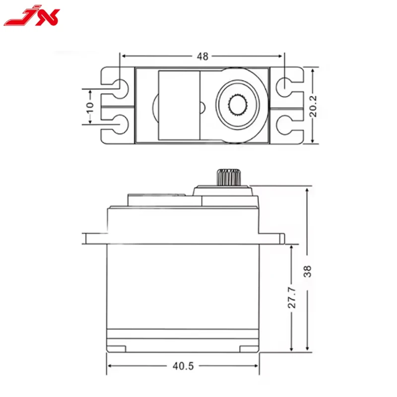 JX Servo PDI-5521MG 180 محرك سيرفو رقمي عالي التحمل 55 كجم 180 °   المدى 0.15 ثانية/60 °   سرعة مقاومة للماء للصمامات الصناعية