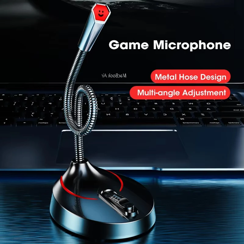 Microfone Mini com Fio AUX de 3,5mm para PC, Computador, Laptop, Notebook e Alto-falante