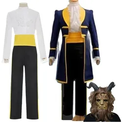 Beauty And The Beast Cosplay Costume Prince Adam Cosplay Beast Uniform Adult Halloween Party for Men Fancy Dress Clothing