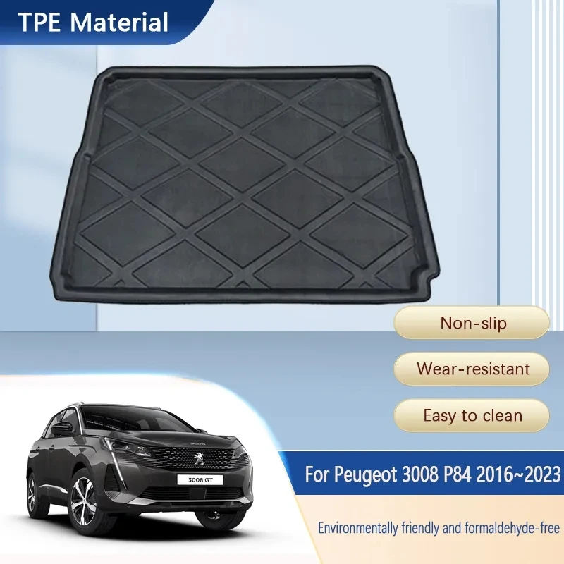 

Car Rear Trunk Mats For Peugeot 3008 P84 MK2 2016~2023 Waterproof Pads EVA Rear Trunk Matt Tray Carpet Muds Car Accessories 2022