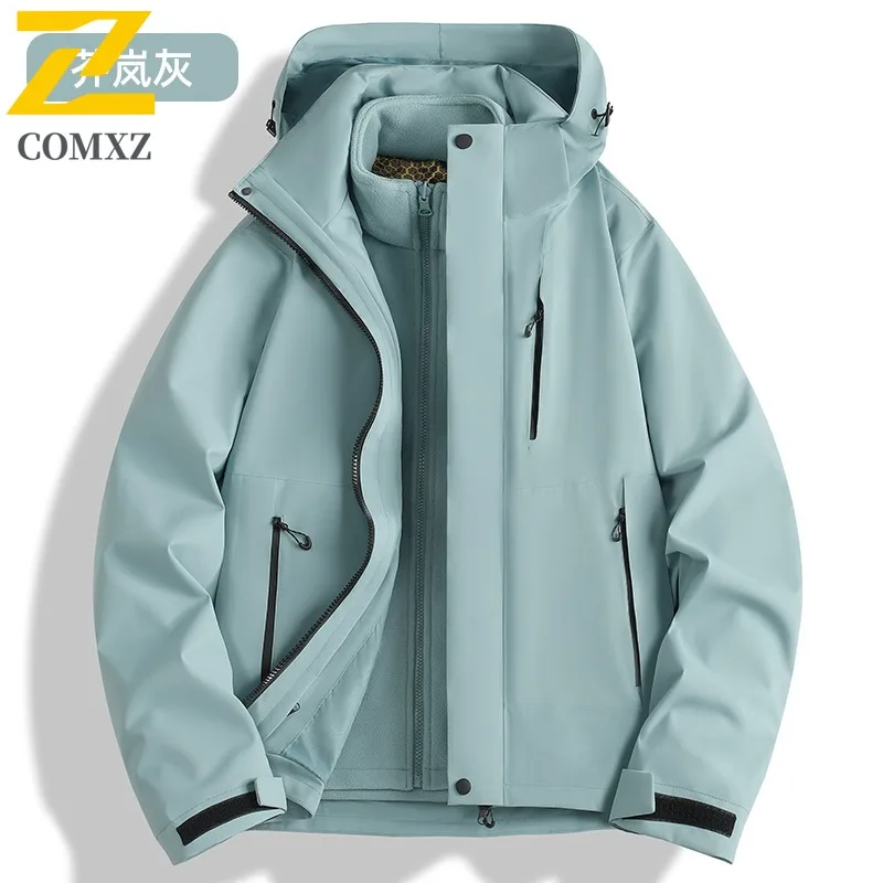 COMXZ Outdoor Mountaineering Jacket for Men Comfort Windproof Warm Parka Casual Street Style Cold Resistant Autumn Winter Coats