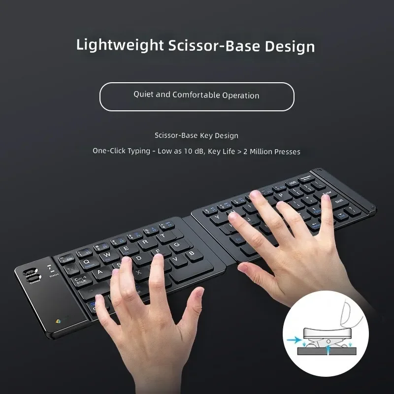 for Mini Foldable Wireless Bluetooth Keyboard Lightweight Portable Universal for Mobile Phones and Tablets