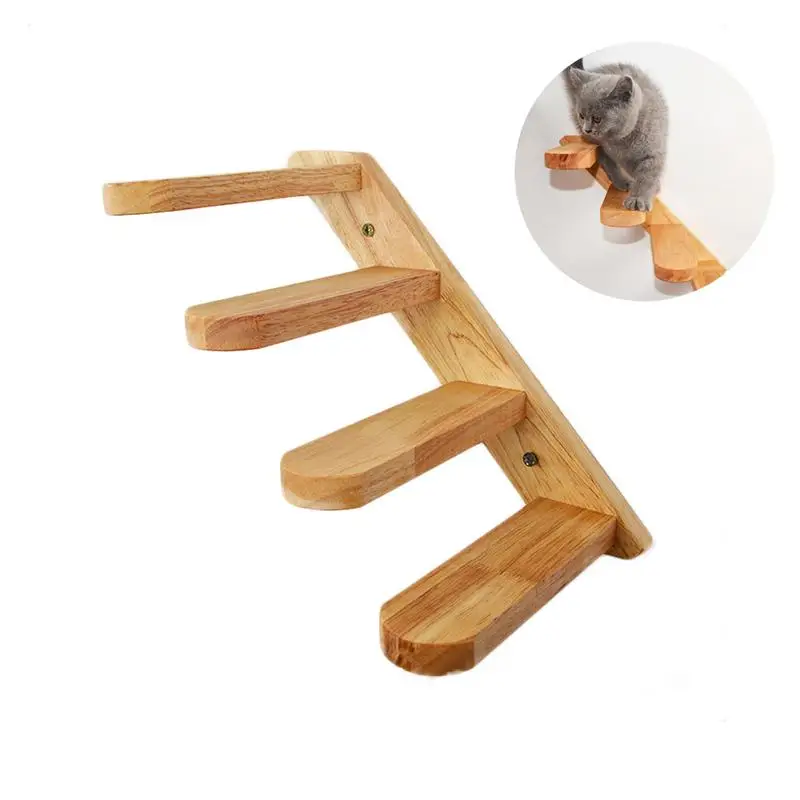 

Climbing Shelf Cat Wood Cat Stairs With 4 Steps Cat Wall Furniture For Scratching And ClimbingCat Climber Cat Scratching