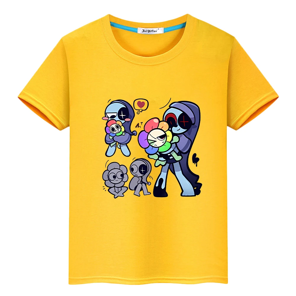 Dandys World print t shirt for kids boy 10year Tops 100%Cotton Cartoon Tees anime Short pride tshirt y2k one piece girl clothes