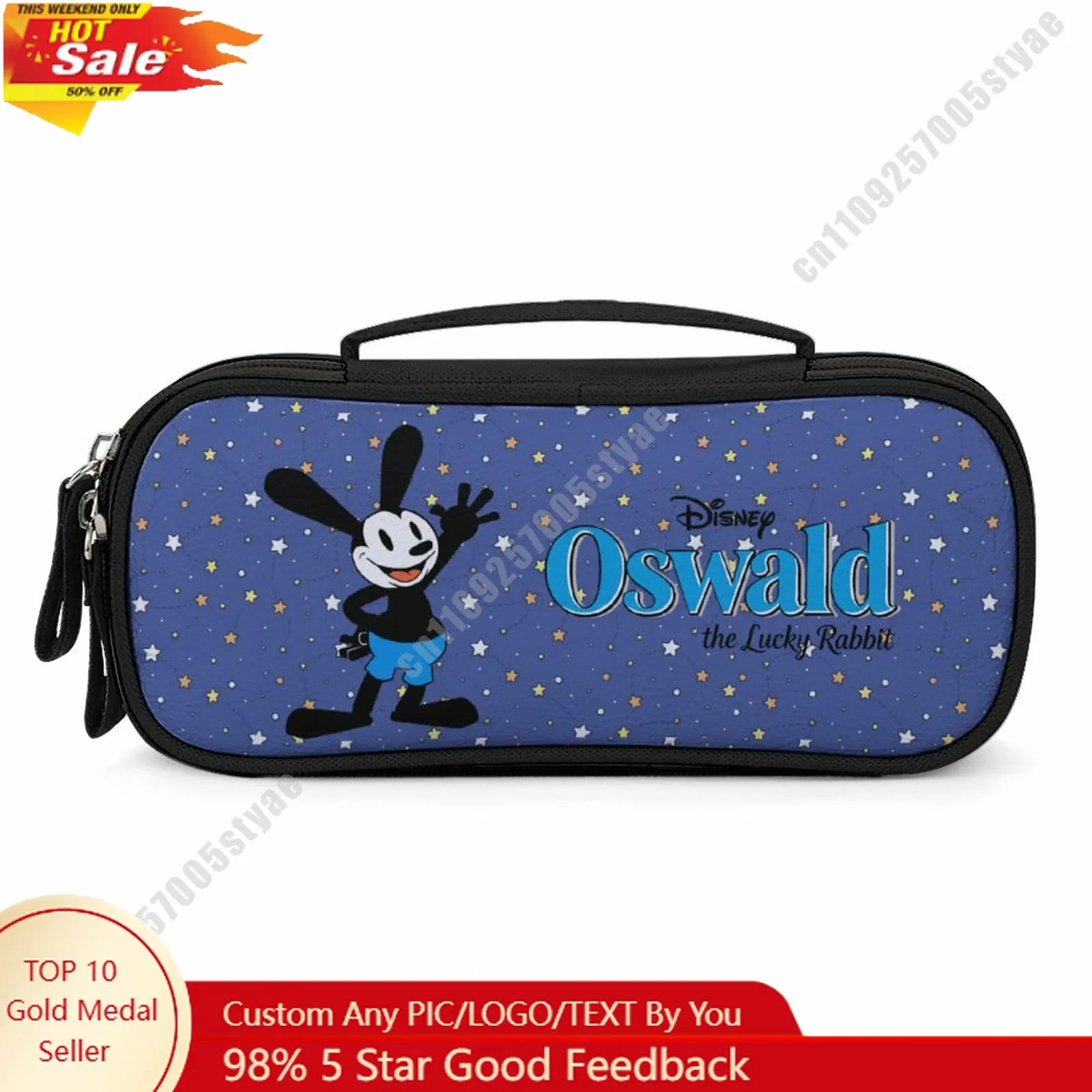 

Oswald Pencil Case Disney Cartoon Character Customized Design Personalized Creation Holiday Gift Cosmetic Bag Cosplay