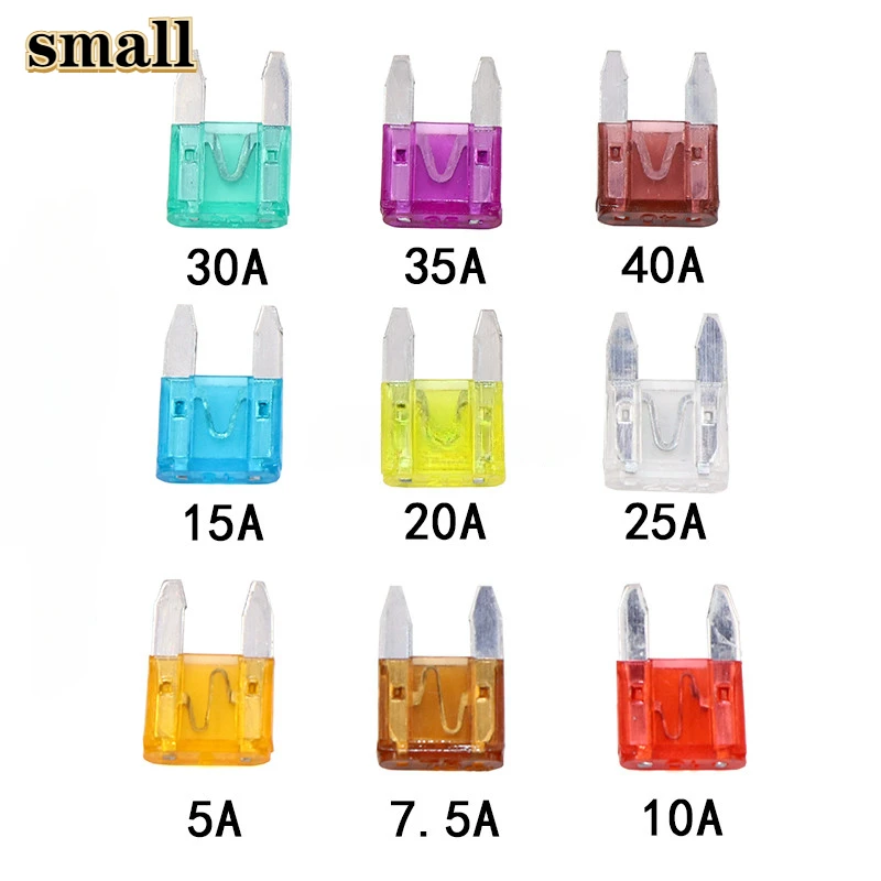 10pcs Car Fuse small with Clap 16.5x11MM Insert Car 5A 7.5A 10A 15A 20A 30A 35A 40A Fuse Accessories Random Color