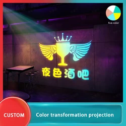 Custom Led HD Color Chang Indoor Or Outdoor ip67 Waterproof Rotating Advertising Logo Image Projection Lamp Gobo Projector