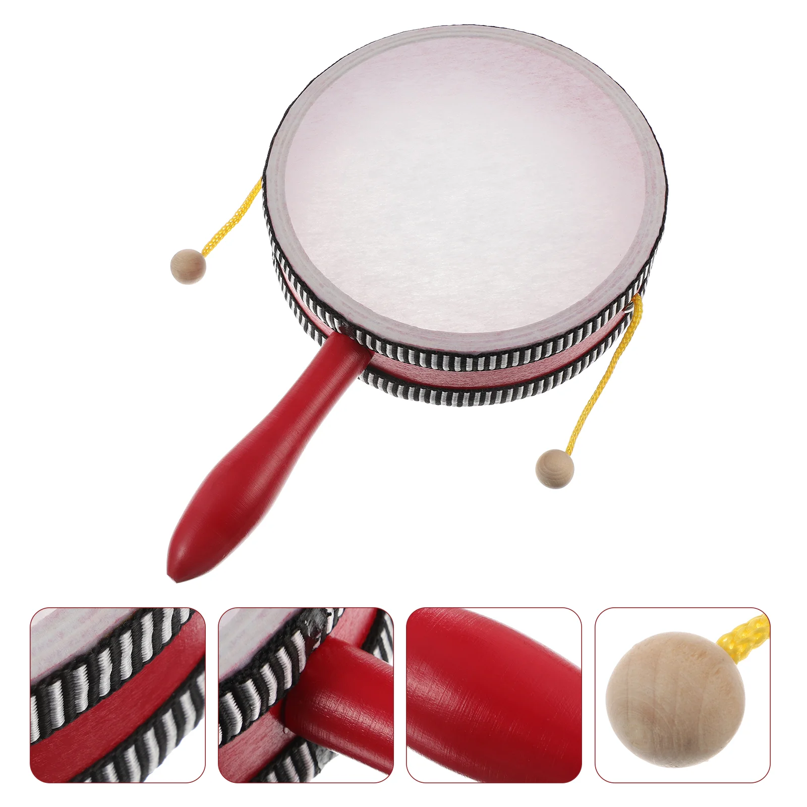 Brain Wave Drum Kinder Lernspielzeug Rotes Holz Handtrommel Kinderspielzeug