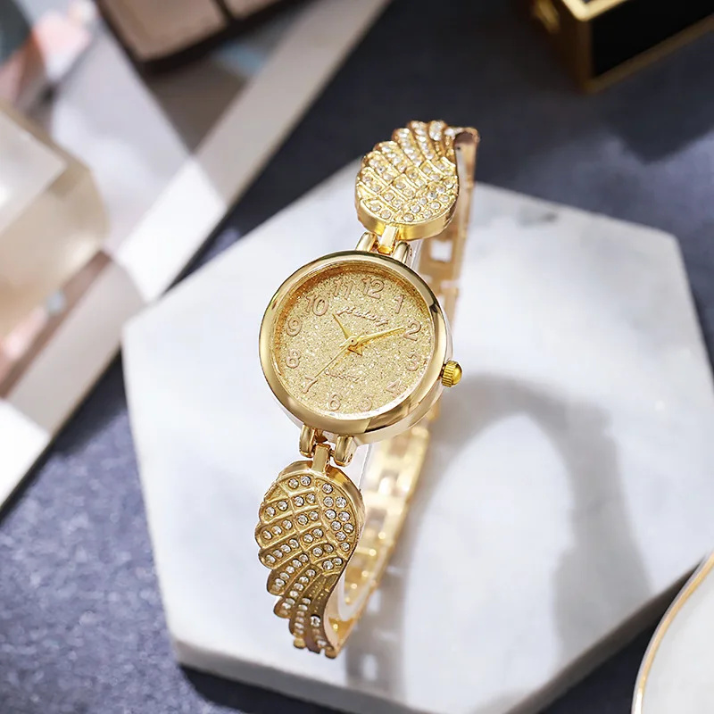 Женские кварцевые наручные часы с браслетом из розового золота, с металлическим ремешком