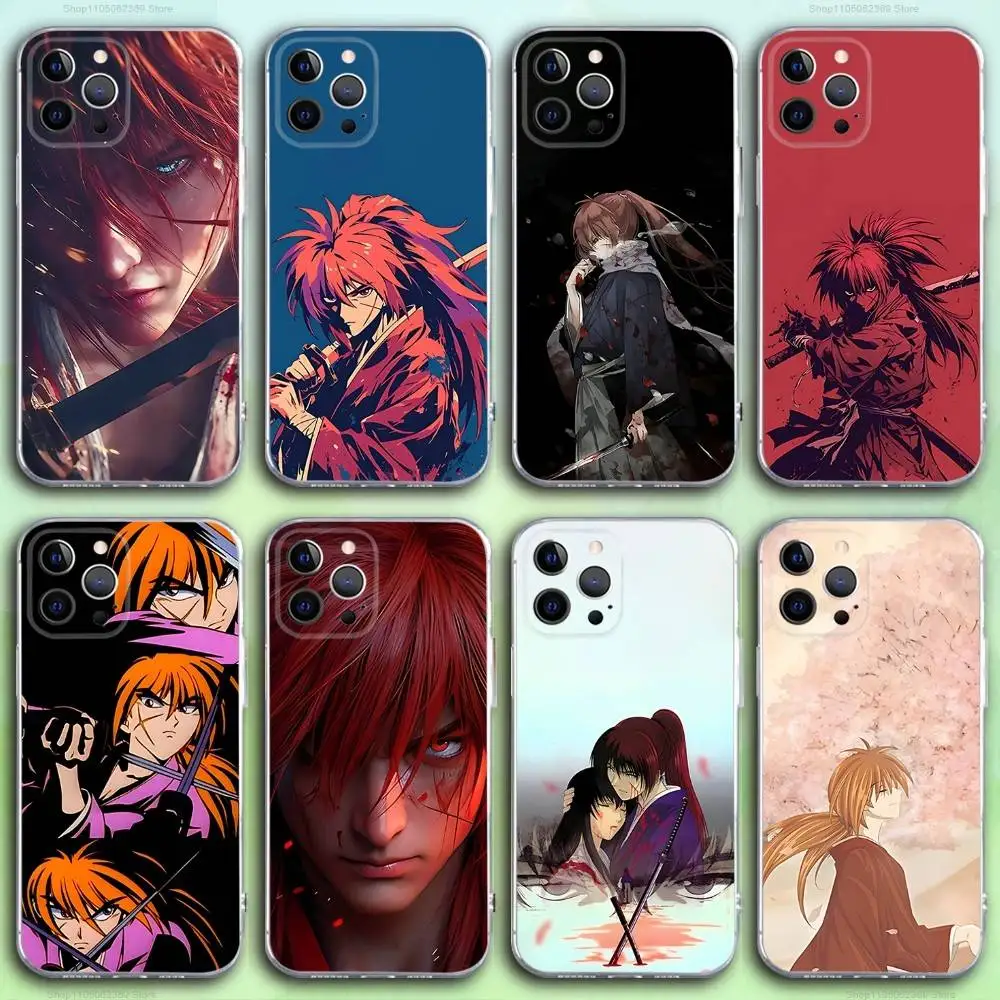 

Anime R-Rurouni Kenshin Phone Case For iPhone 17,16,15,14,13,12,11 Pro,Max,Plus,X,XS,XR,SE4,E Mini Transparent Soft Cover