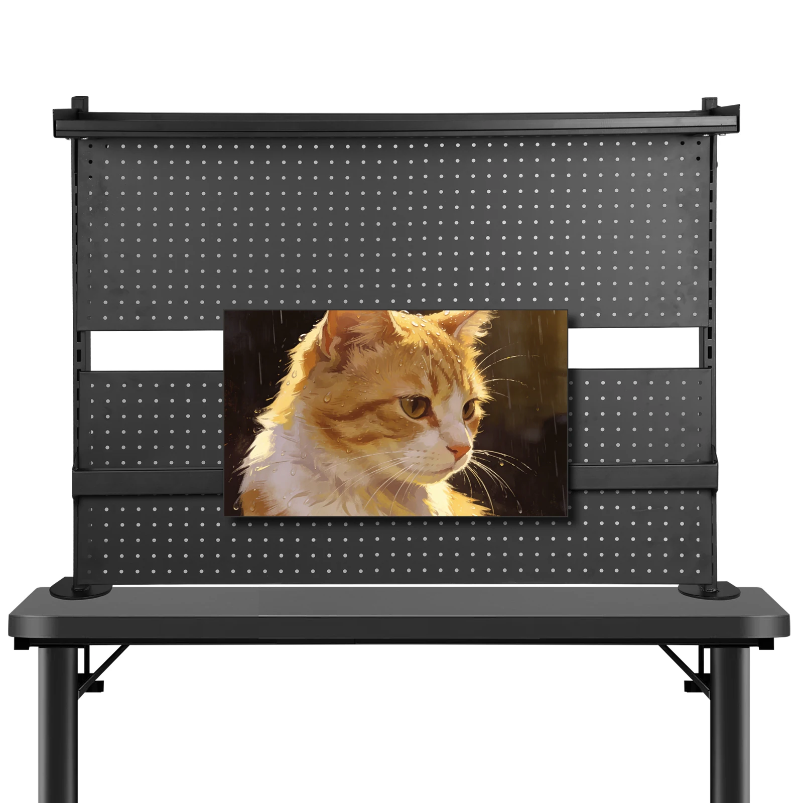 

Privacy Panel with Monitor Stands Computer Accessories Desktop Shelving System 51 X 34 Inch for Office Supplies Dorm Home Decor