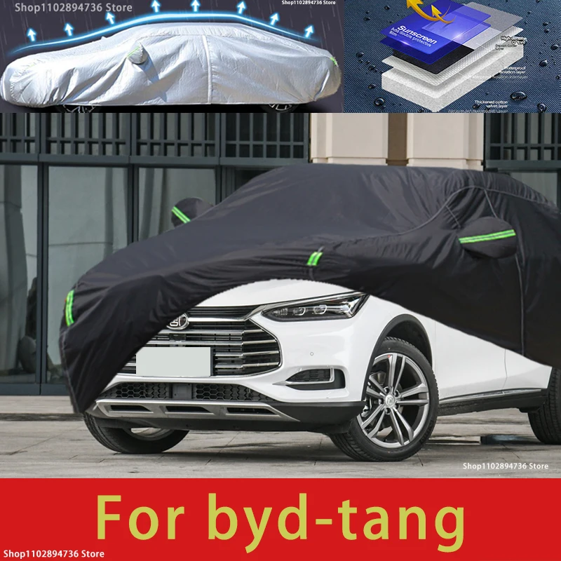 For byd tang fit Outdoor Protection Full Car Covers Snow Cover Sunshade Waterproof Dustproof Exterior black car cover