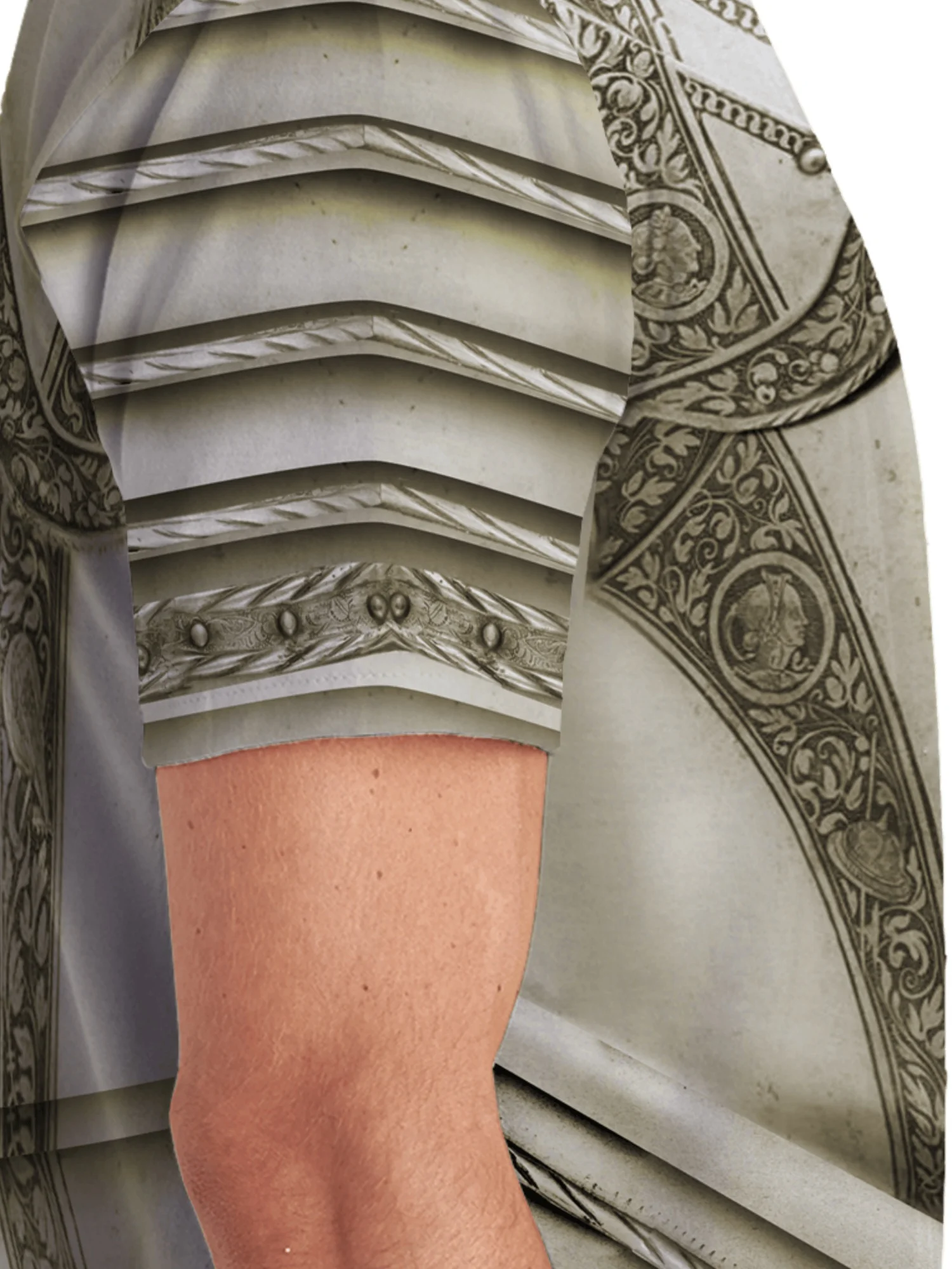 Camiseta masculina com estampa 3D de armadura de cavaleiro medieval – poliéster de secagem rápida, camiseta de manga curta respirável para cosplay