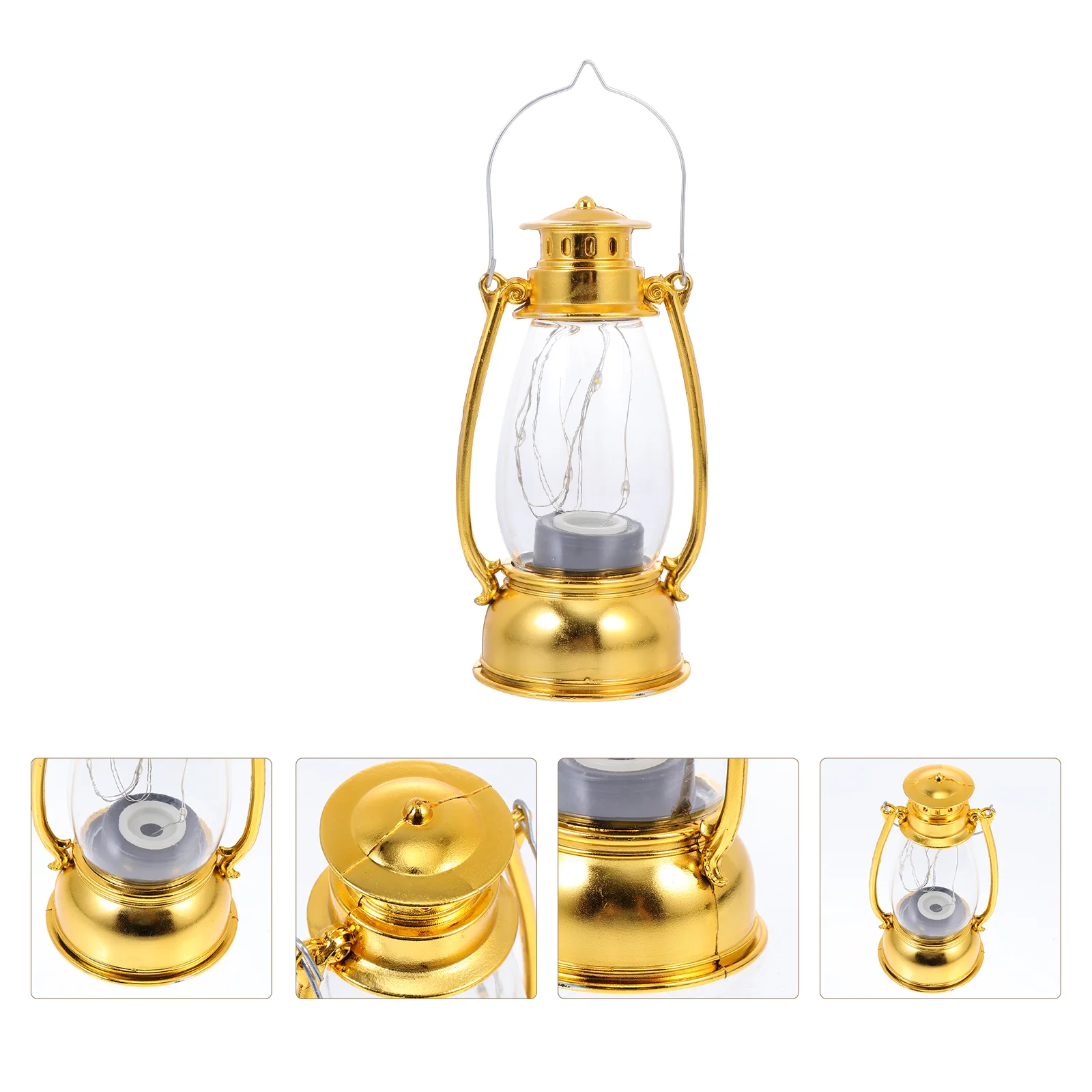 Flameless Oil Lamp Lantern Vintage Light Adornment LED Pod Lights Plastic Ornament