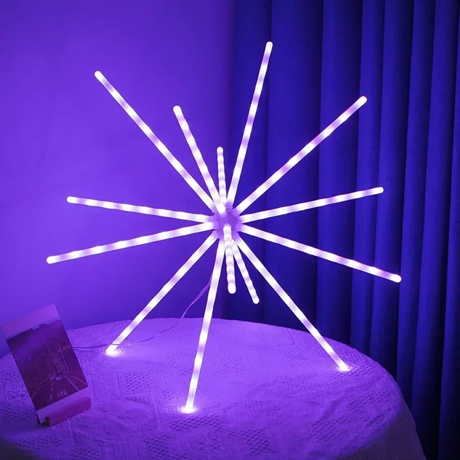 

RGB Changing Meteor Firework Light With Remote Outdoor LED Hanging Starburst Light Christmas Lights Firework Fairy String Light