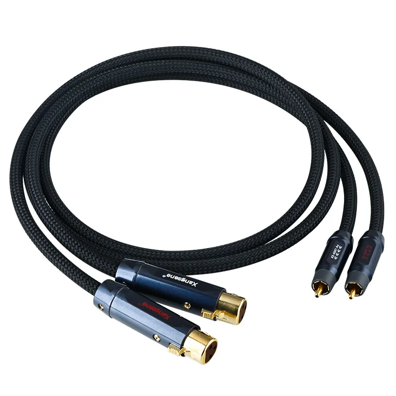 

Audiophile Pure Silver RCA to XLR Cable Male Female HiFi Audio Line for Power Amplifier CD Player