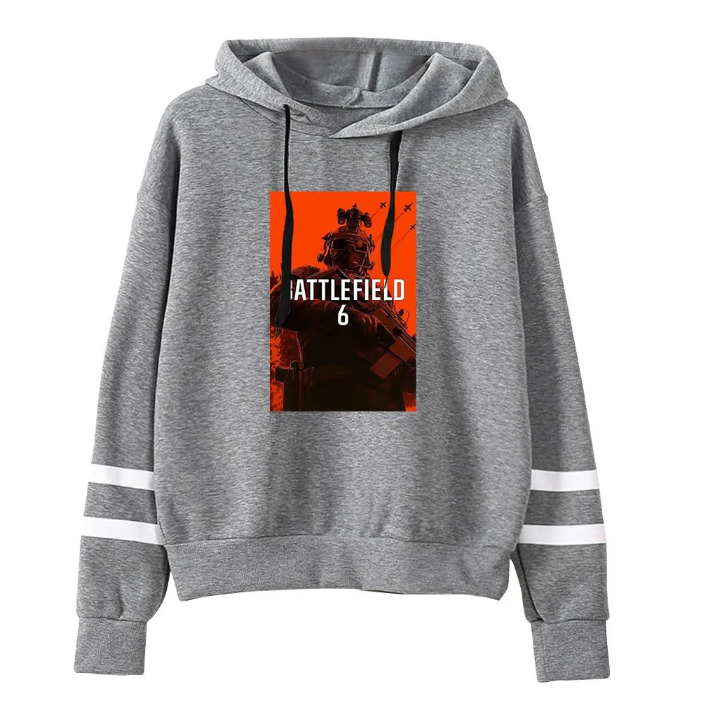 سترة بغطاء للرأس برسومات Game BATTLEFIELD 6 Merch - بلوفر بدون جيوب للجنسين بأكمام متوازية لمحبي ألعاب FPS #3