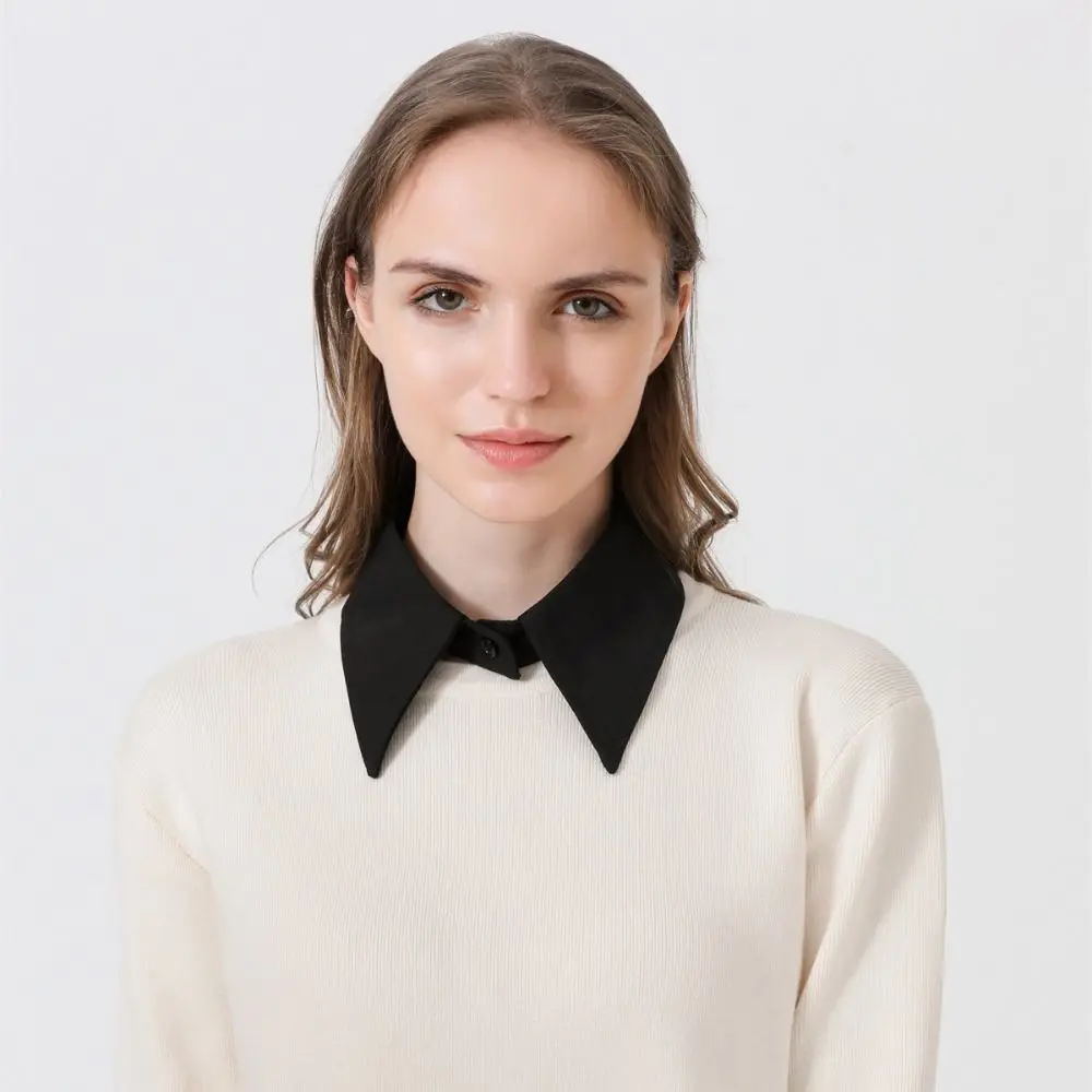 DIY Chiffon PU Leather Fake Collar Square Korean Style Detachable Shirt Colar Shawl Tie Neck Shoulder Wraps Lady