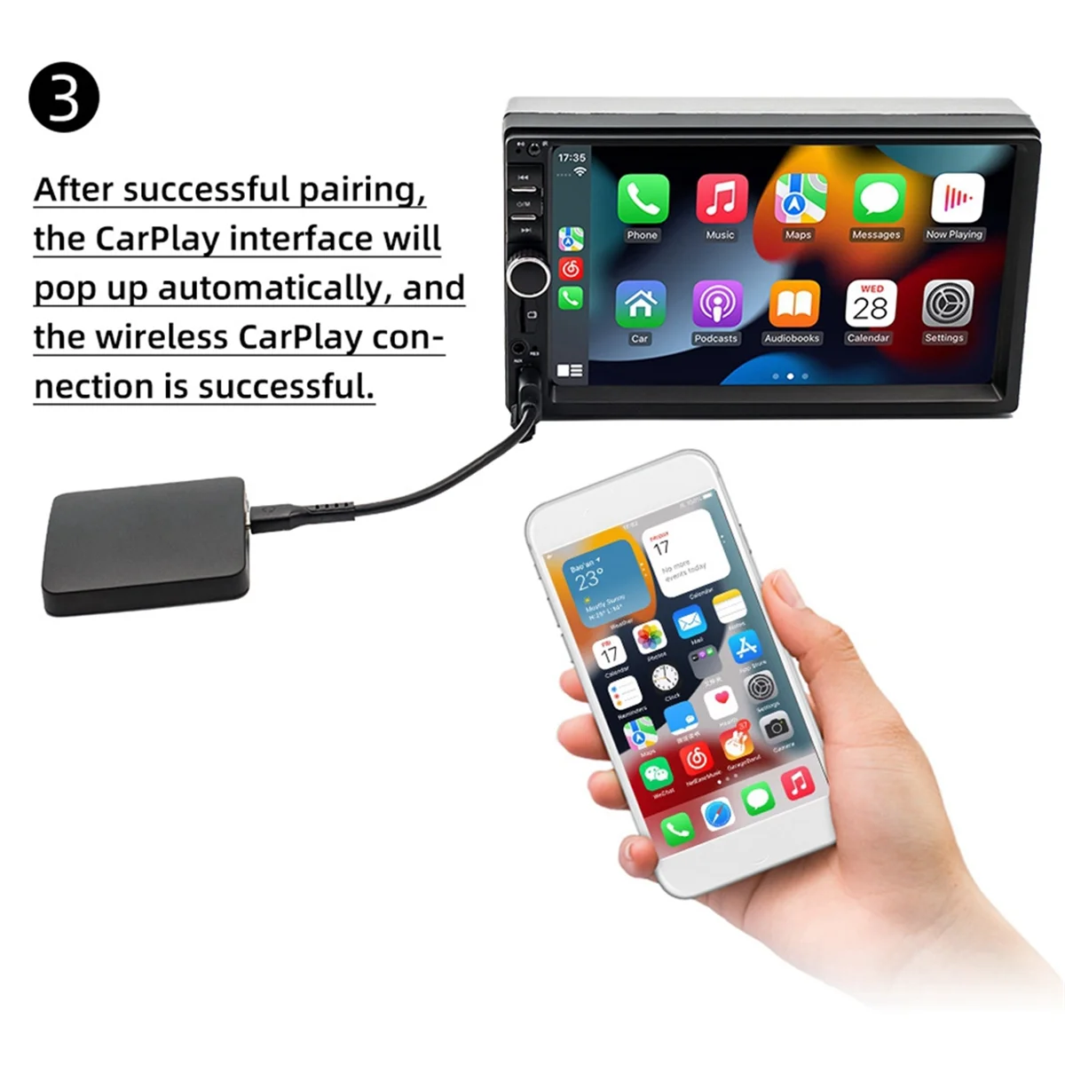 Carplay Ai Box Wired CarPlay to Wireless Dongle Activator USB/Type-C Port Support for Car Multimedia Player