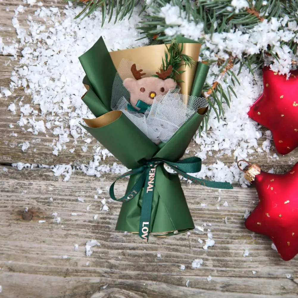 Table Centerpiece for Christmas Mini Christmas Bouquet Artificial Pine Needles Pine Cone Cotton Flower Handed for Friends