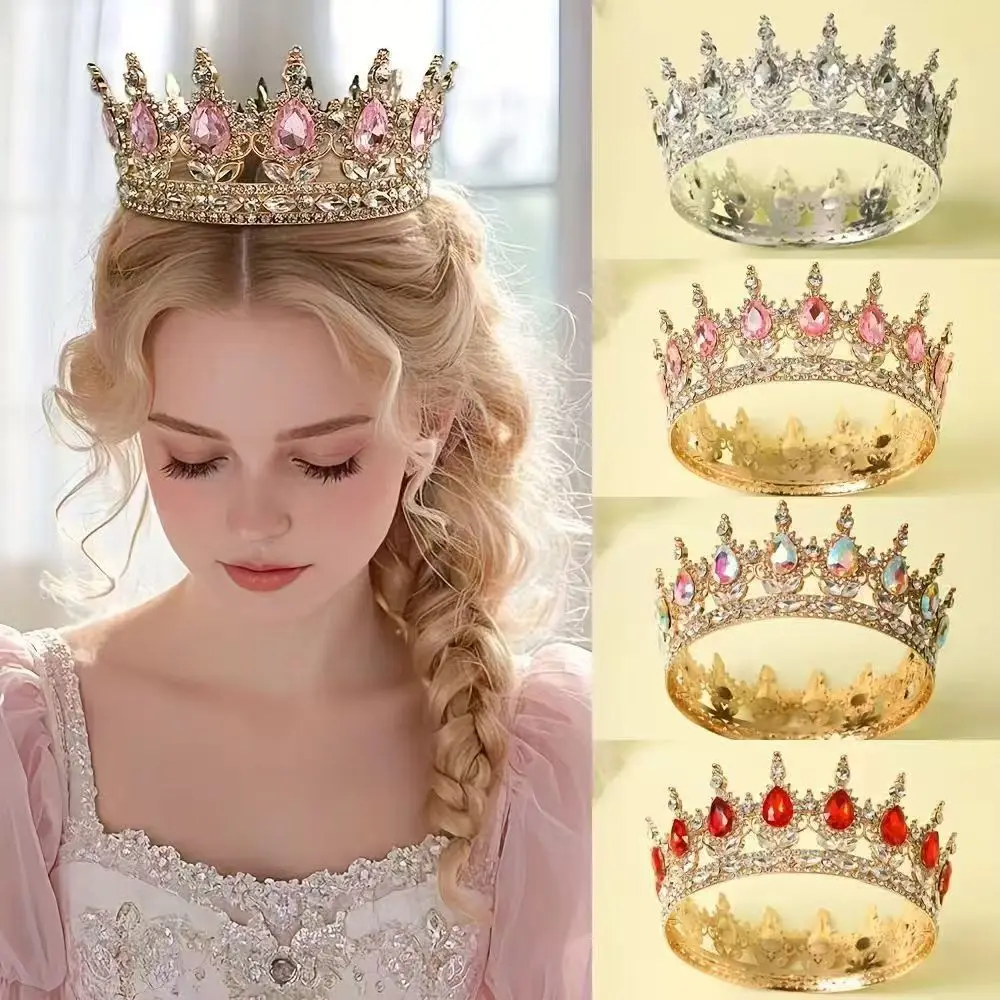 

Новая корона принцессы со стразами, аксессуары для волос в стиле барокко, свадебная повязка на голову, винтажная тиара с кристаллами, свадебная вечеринка