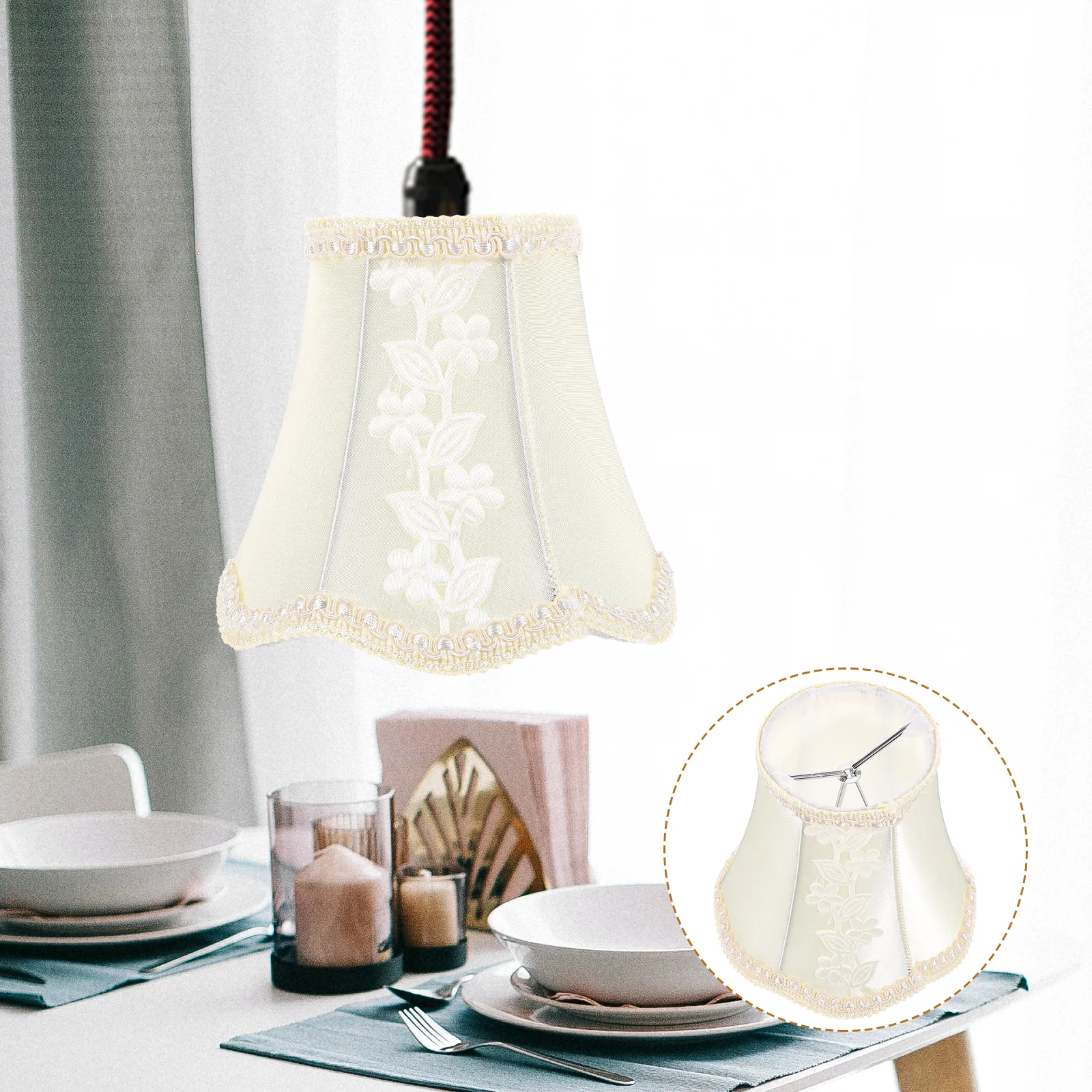 

Clip Bulb Lampshade Home Light Shell Pendant Protector White Nightstandsative Wall Modern Style