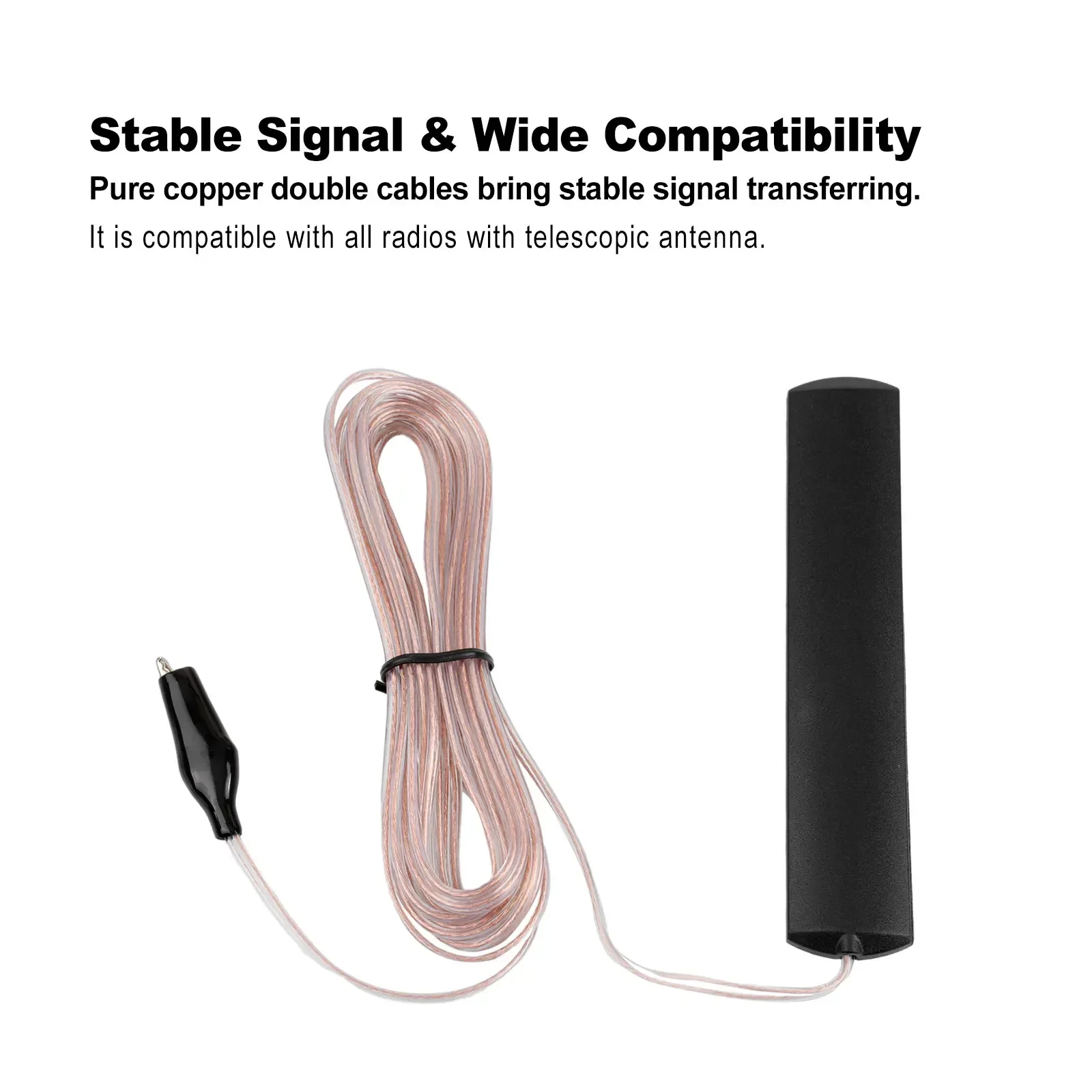 3.2M Home/Indoor Radio FM Stereo Pure Copper Wire Antenna Signal High Gain Booster Stable Signal 85-112MHz