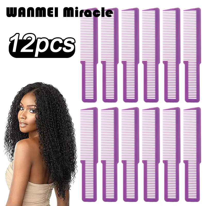 

12pcs Hair Cutting Comb Fine Tooth Styling Barber Styling Carbon Fiber Hairdressing Combs Anti-Static Comb for Home Salon Barber